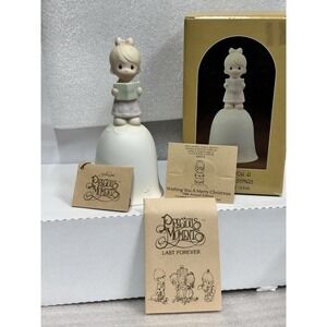 PRECIOUS MOMENTS "WISHING‎ YOU A MERRY CHRISTMAS" 1984 BELL #E-5393